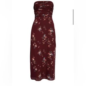 Reformation Lore Floral Strapless Dress